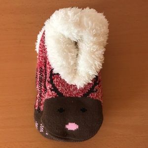 Reindeer Slipper Socks with Grippers